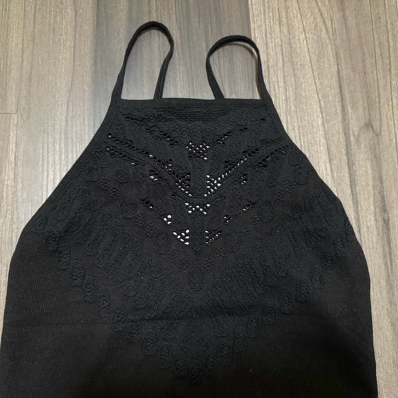 Free People Intimately Solstice Laser Cut  Bodysuit. NWOT. M/L. R48 Black - Picture 7 of 10